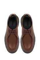 Men's Brown Lace-Up Thick Sole Leather Casual Shoes | Derimod