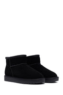 Woman Black Fur-Lined Suede Teddy Boots | Derimod