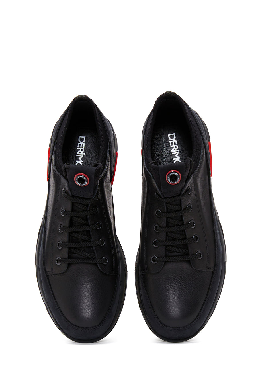 Men's Black Lace-up Leather Sneaker