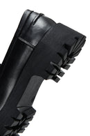 Women's Black Leather Masculine Loafer | Derimod