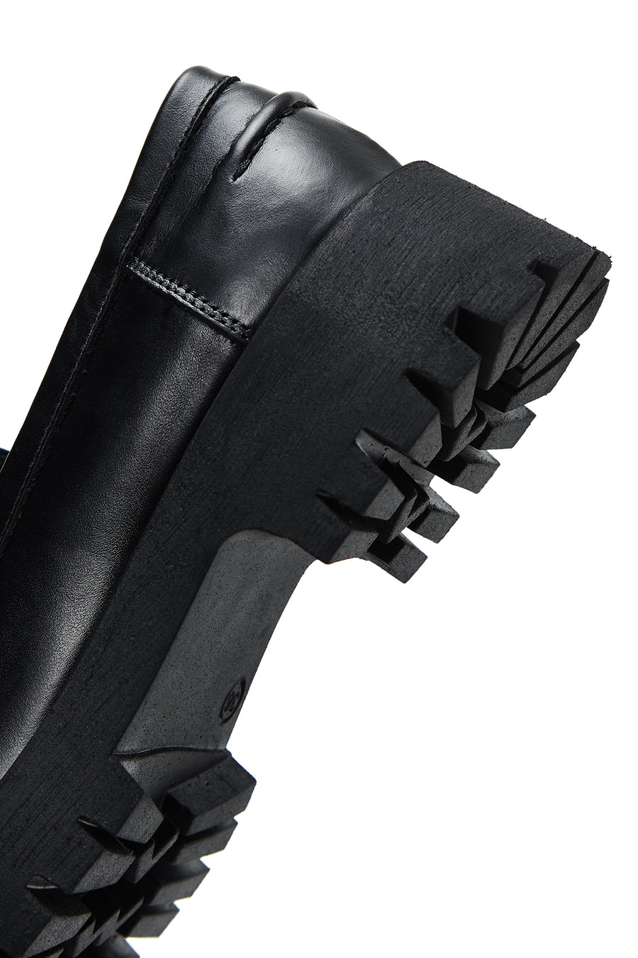 Women's Black Leather Masculine Loafer