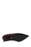 Women's Burgundy Thin Heeled Leather Stiletto | Derimod
