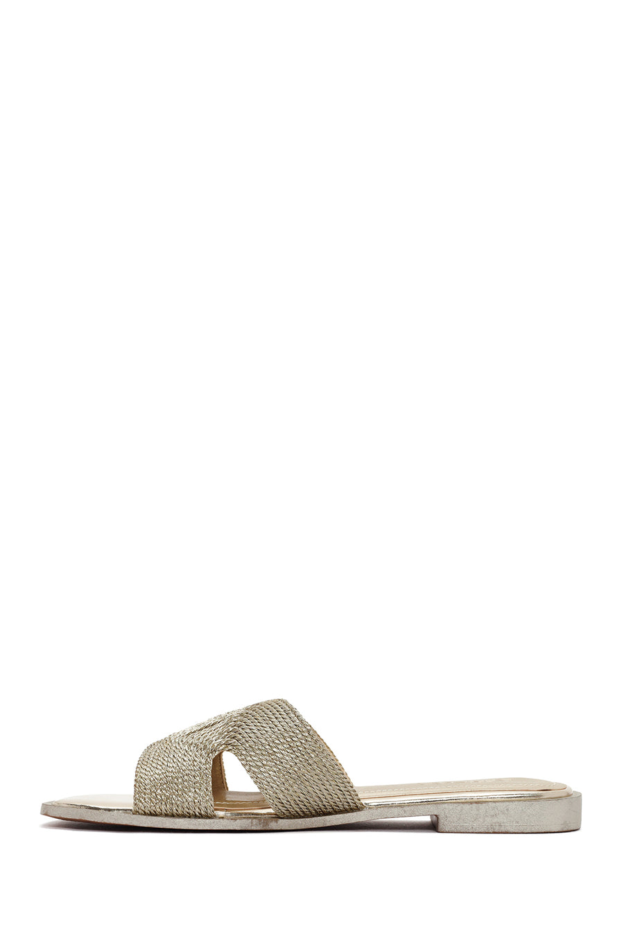 Women's Gold Metallic Knitted Slippers