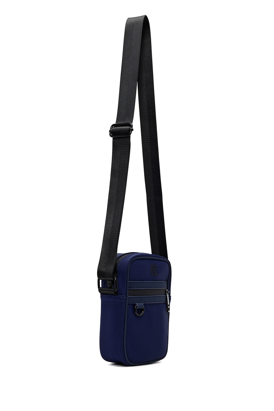 Men's Navy Blue Mini Fabric Messenger Bag