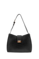 Geox Women's Black Solangy Leather Shoulder Bag | Derimod