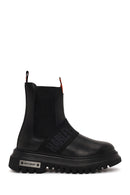 Harley Davidson Woman Black Nefud Thick-Soled Leather Chelsea Boots | Derimod