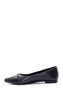 Women's Black Buckle Ballerinas | Derimod