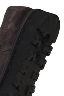 Male Anthracite Double Buckle Thick Sole Suede Leather Casual Shoes | Derimod