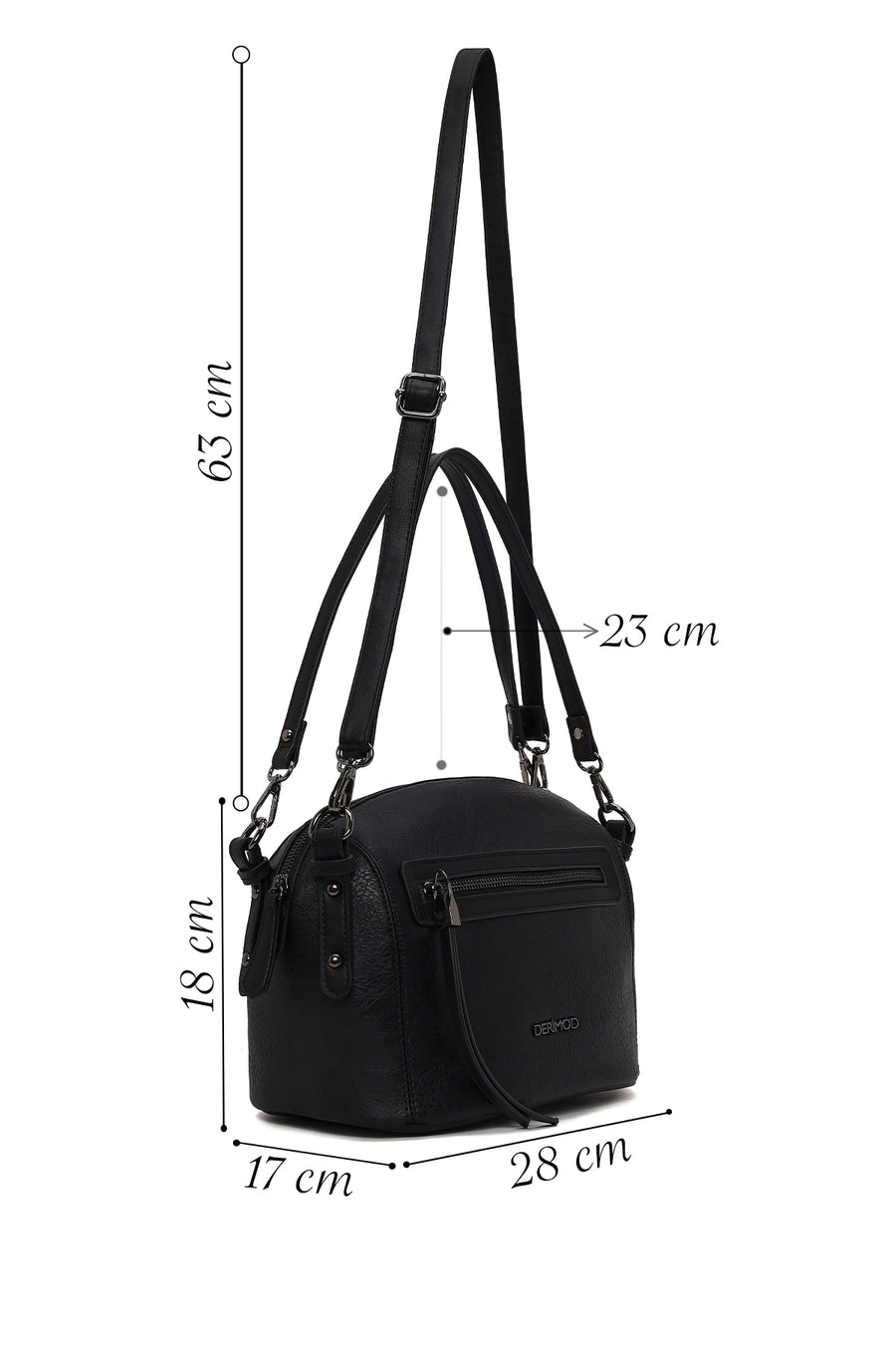 Woman Black Long-Strap Crossbody Bag