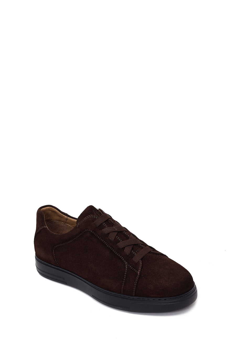 Erkek Kahverengi Bağcıklı Süet Deri Sneaker