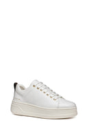 Geox Women's White Spherica Ecub-2 Lace-Up Leather Sneaker | Derimod