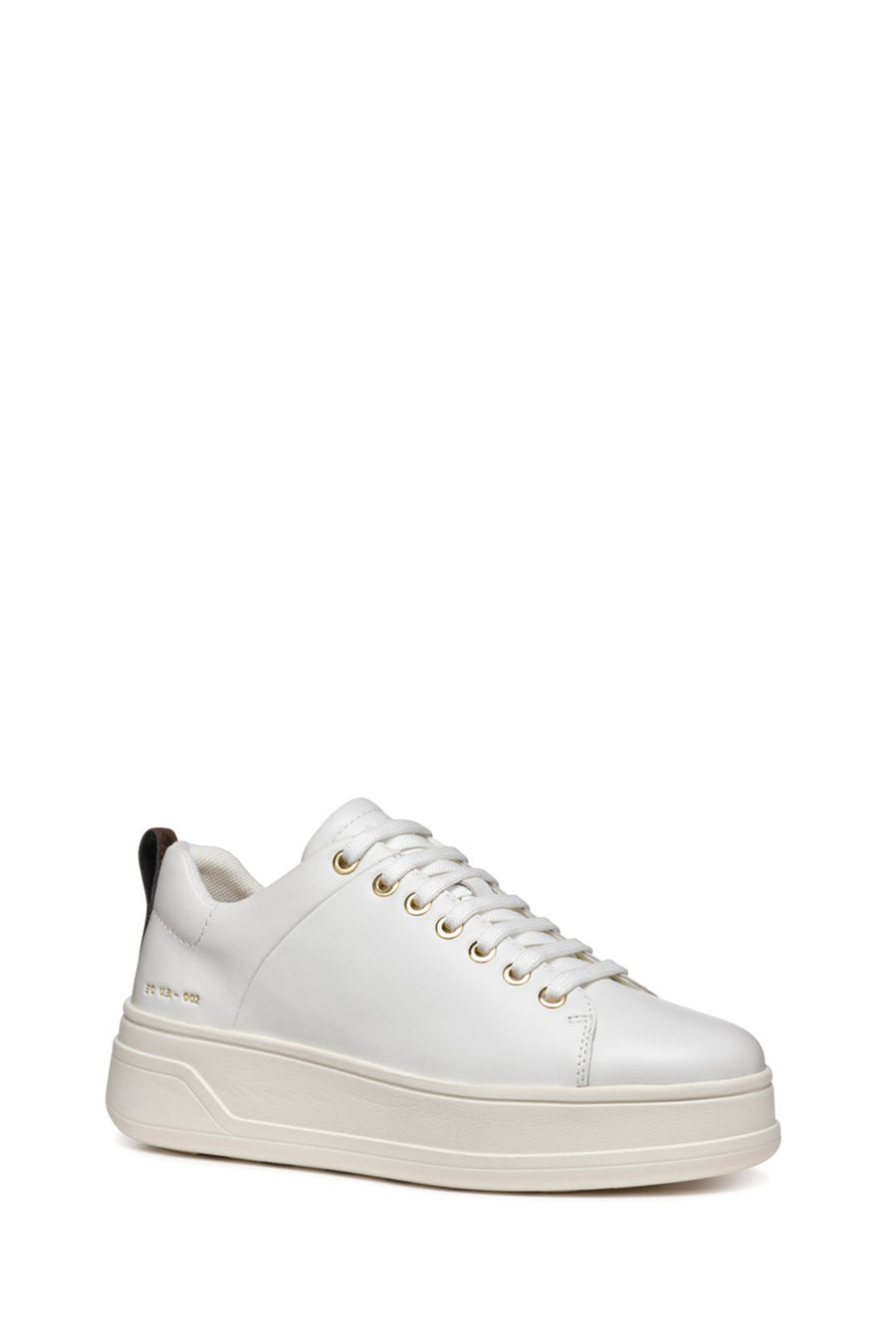Geox Women's White Spherica Ecub-2 Lace-Up Leather Sneaker