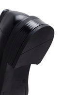 Women's Black Leather Tasseled Masculine Loafer | Derimod
