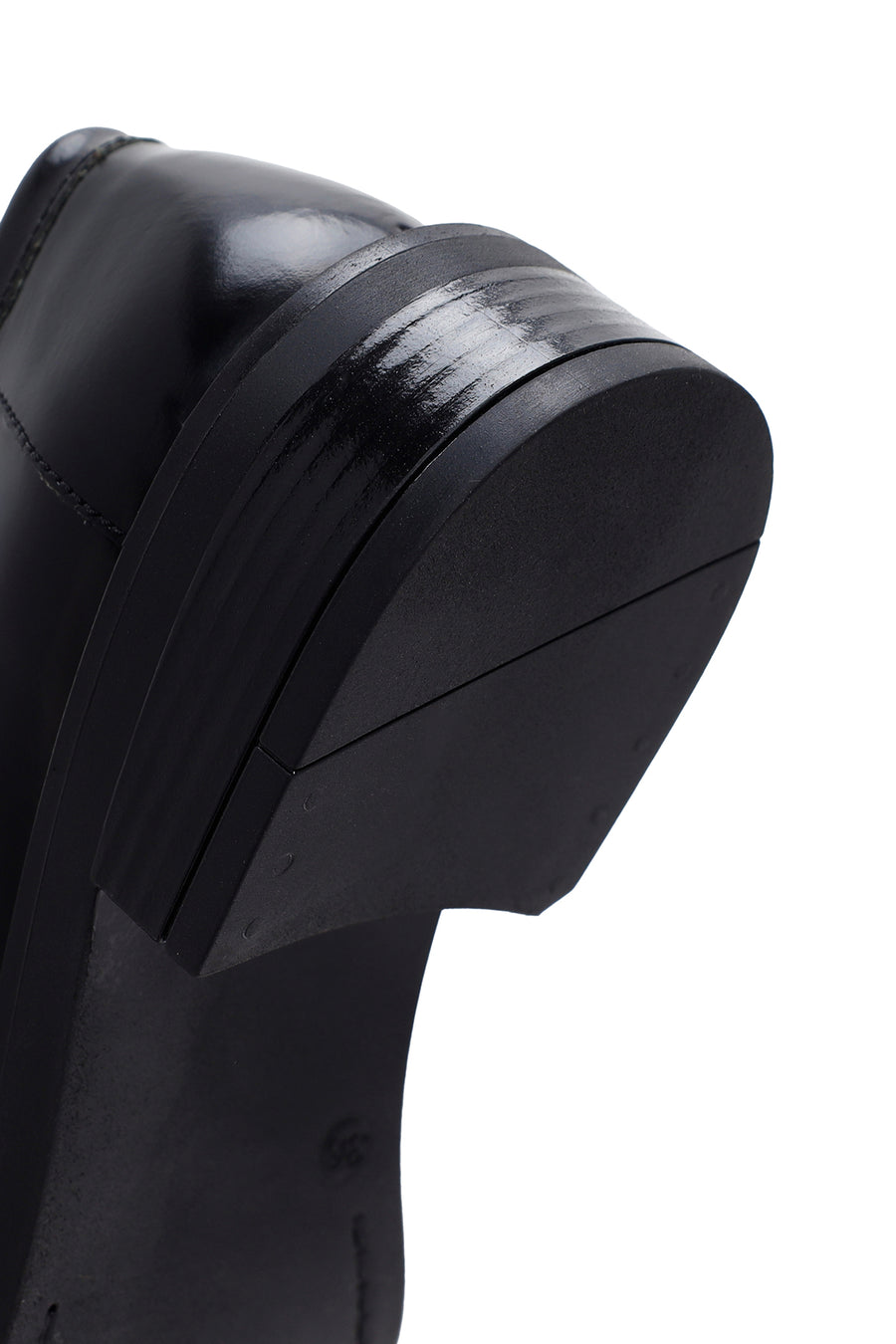 Women's Black Leather Tasseled Masculine Loafer