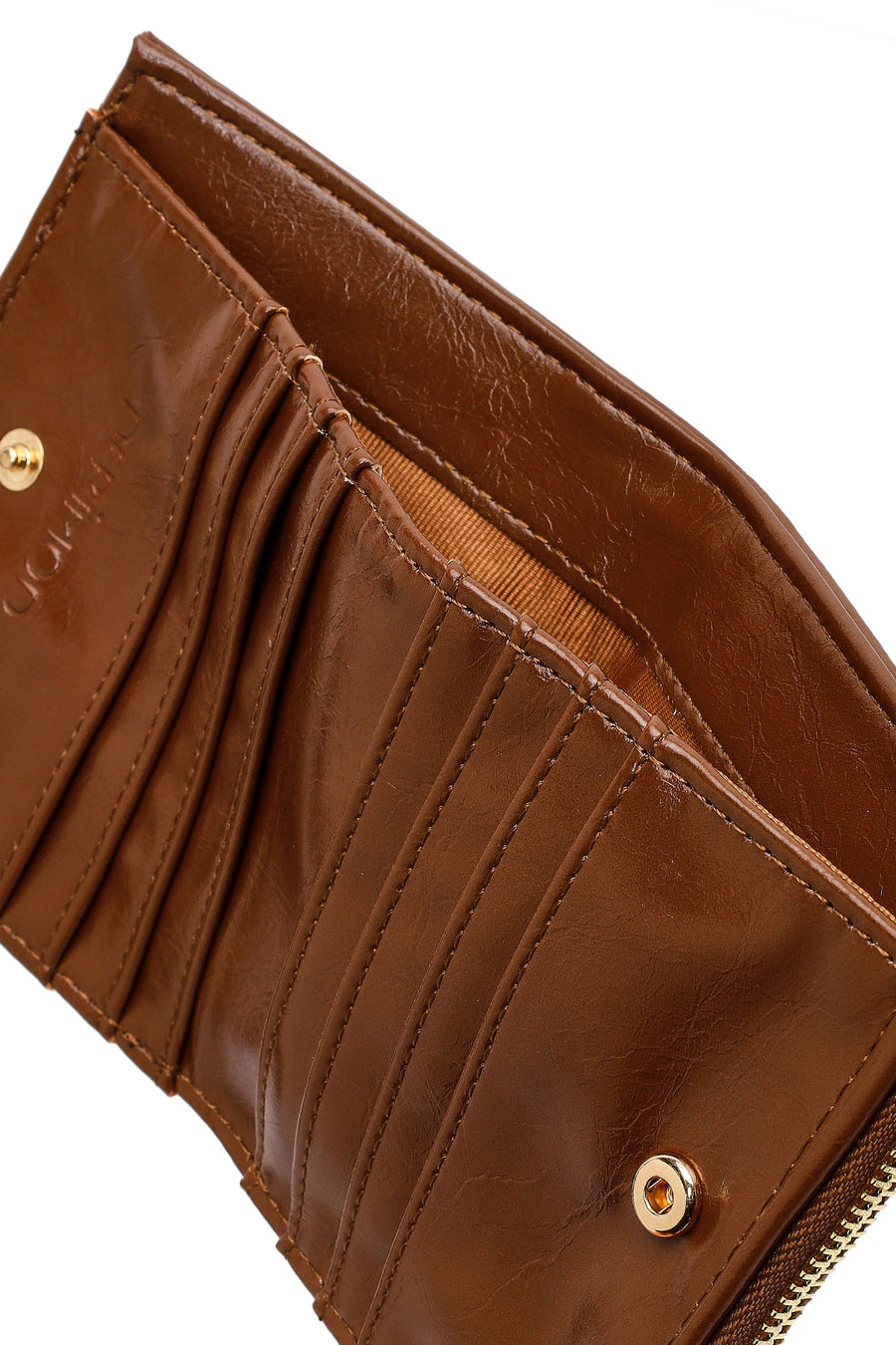 Women's Brown Wallet with Accessories