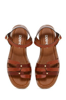 Women's Brown Leather Bodrum Sandals | Derimod