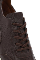 Men's Brown Lace-Up Thick-Soled Leather Casual Sneaker | Derimod