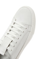 Woman White Lace-Up Leather Sneaker | Derimod