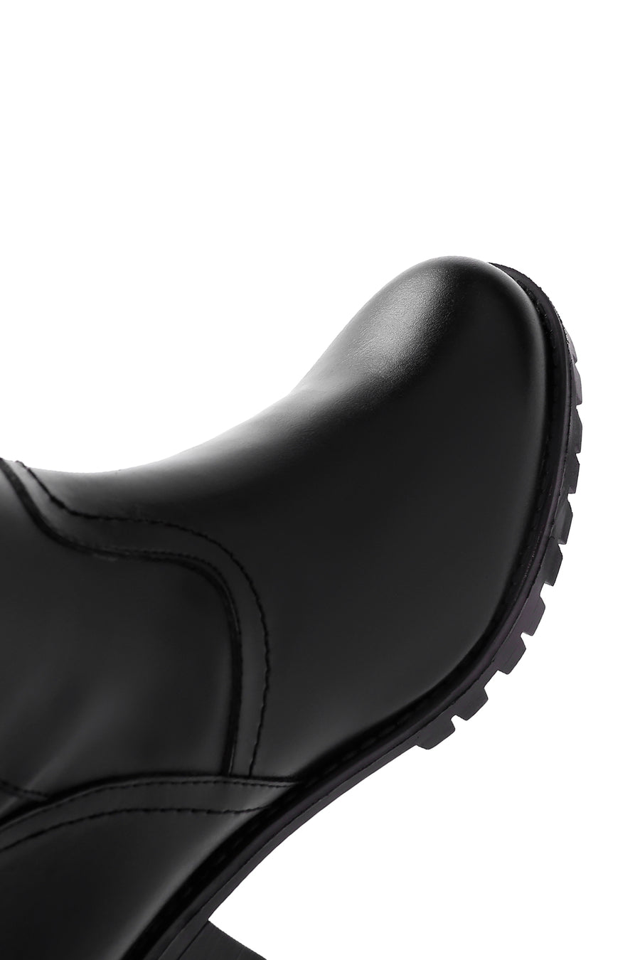 Women's Black Heeled Zippered Casual Boots
