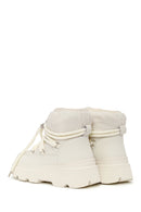 Woman Beige Lace-up Thick-soled Boots | Derimod