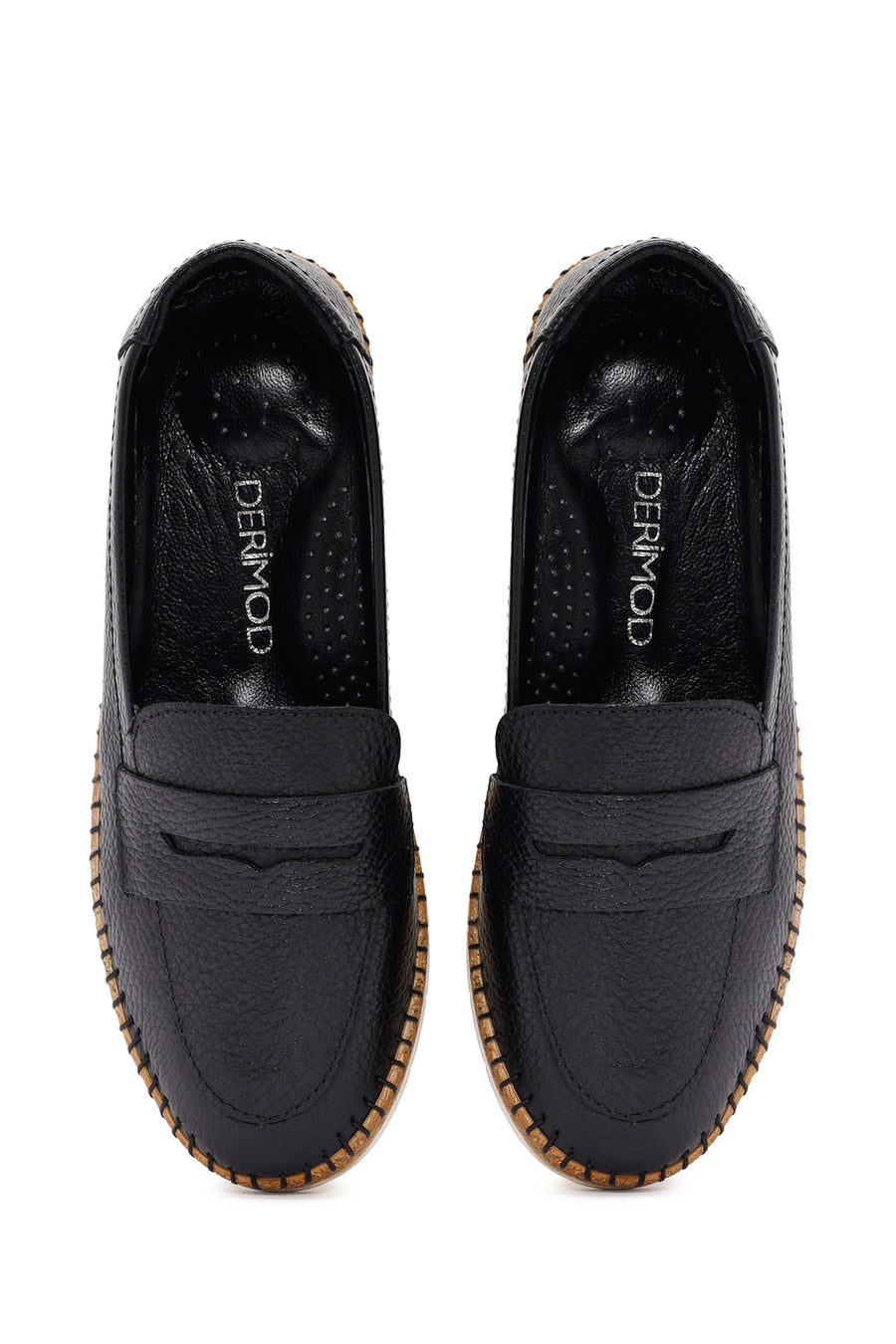 Women's Black Leather Comfort Loafer