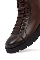 Male Brown Zip Closure Leather Casual Boots | Derimod