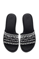 Woman Black Stone Slippers | Derimod