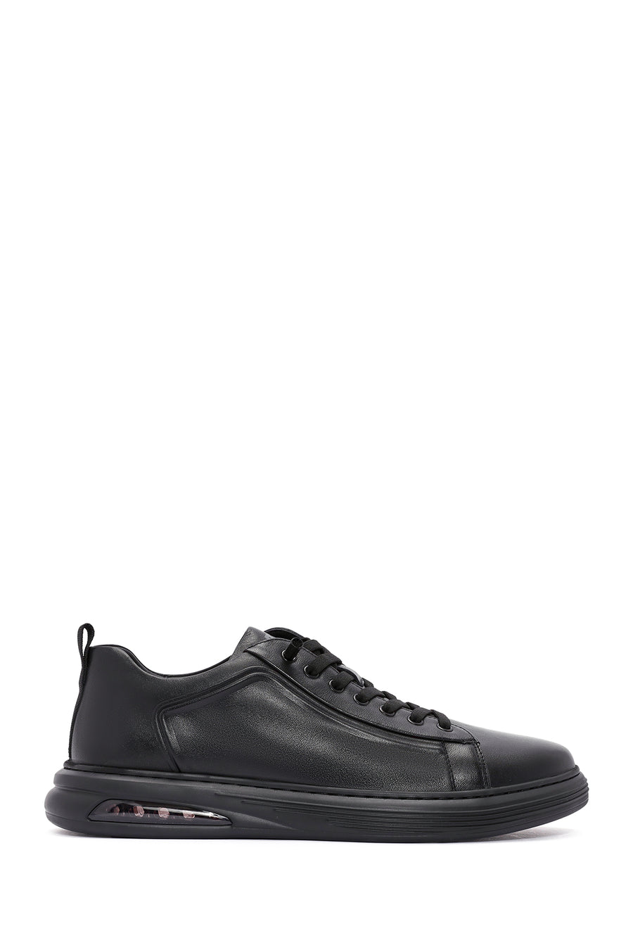 Erkek Siyah Bağcıklı Deri Sneaker WM680011DV | Derimod