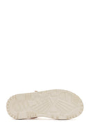 Women's Beige Ankle Strap Leather Comfort Sandals | Derimod