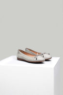 Gray Women's Leather Ballerinas | Derimod