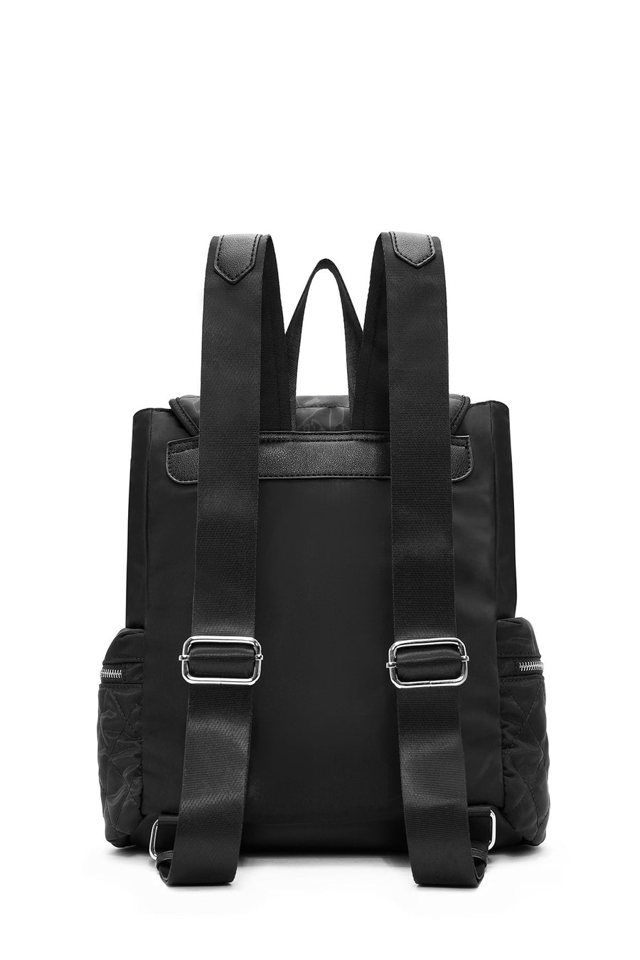 Women's Black Fabric Backpack