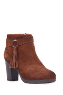 Women's Tasseled Suede Boots | Derimod