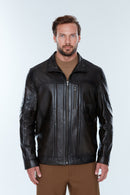 Bruno (Plus) Men's Black Leather Coat | Derimod