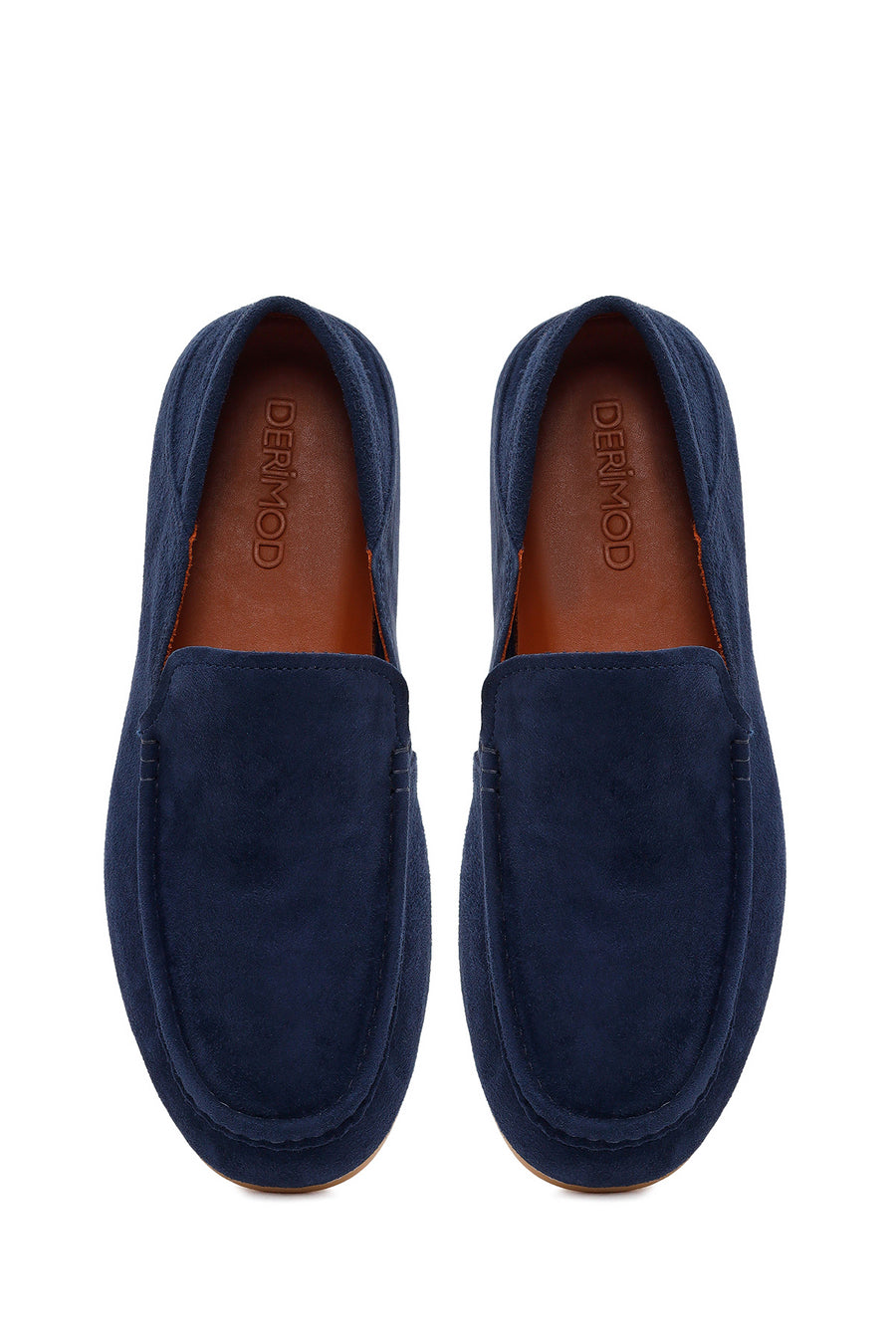 Male Navy Suede Leather Loafer