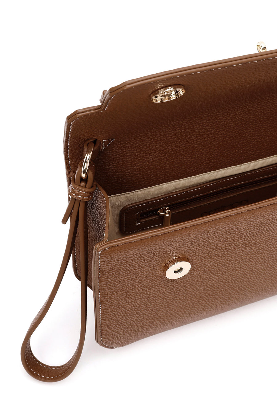 Women's Tan Long Strap Crossbody Bag
