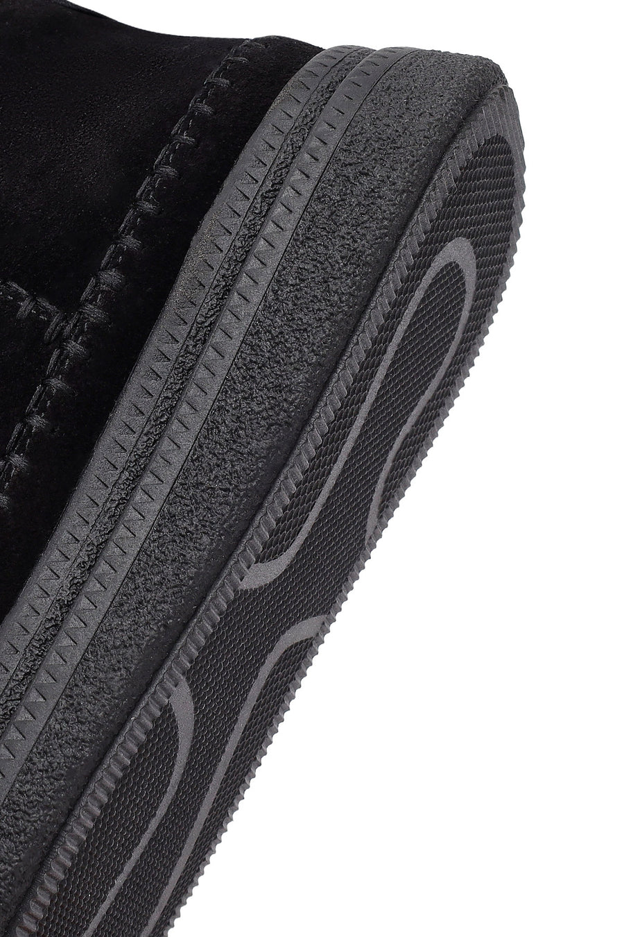 Woman Black Zip Closure Thick-Soled Suede Teddy Boots