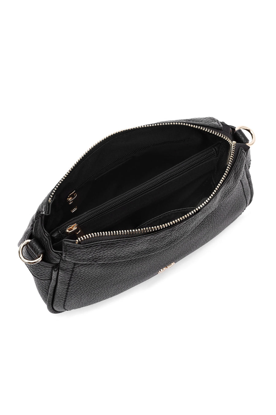 Woman Black Long-Strap Crossbody Bag