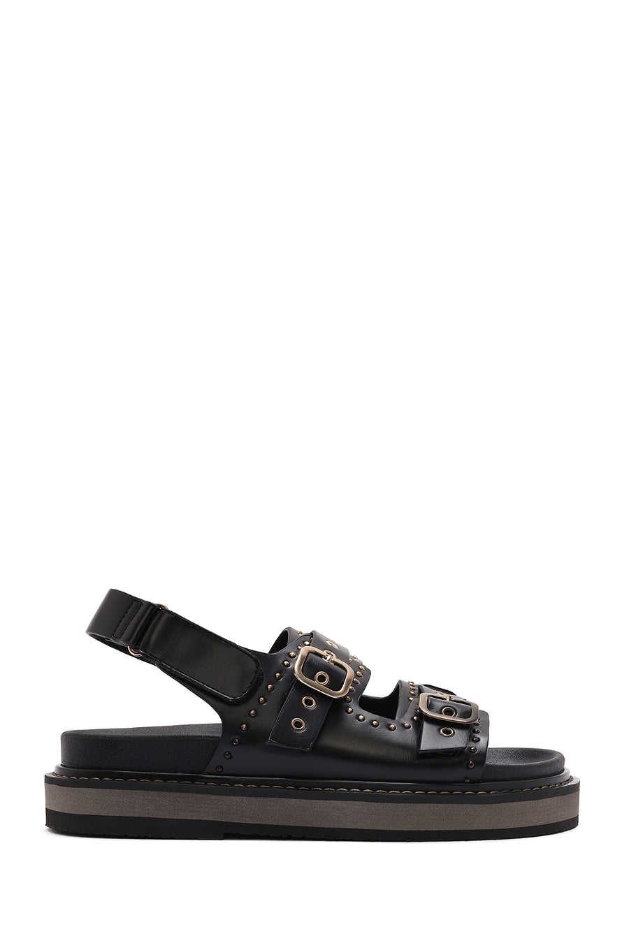 Women's Black Buckled Thick Soled Sandals 26SFE400918 | Derimod