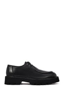 Male Black Lace-Up Thick-Soled Leather Casual Shoes | Derimod
