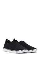 Woman Black Fabric Comfort Shoes | Derimod