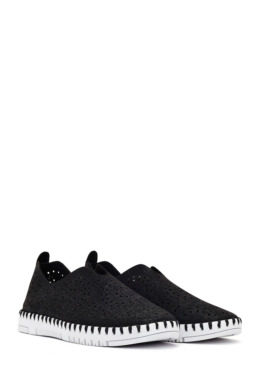 Woman Black Fabric Comfort Shoes