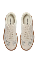 Women's Beige Lace-up Fabric Sneaker | Derimod