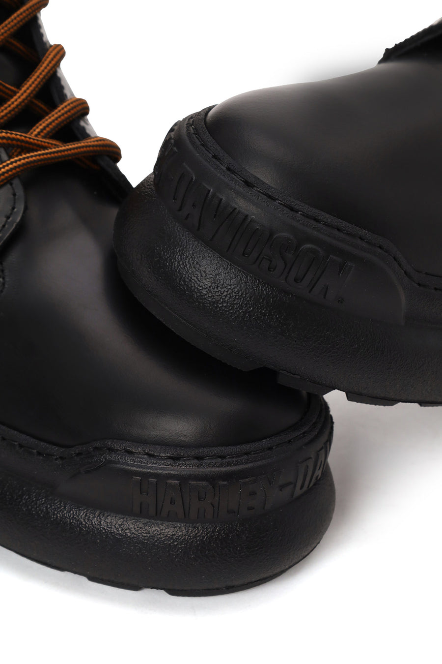 Harley Davidson Woman Black Kitrich Lace-Up Thick-Soled Leather Combat Boots