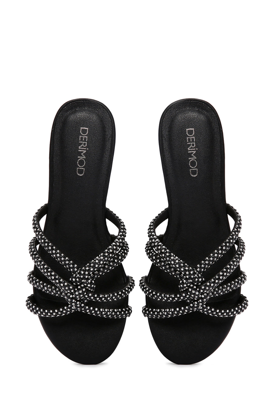 Women's Black Stone Slippers
