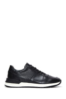 Erkek Siyah Bağcıklı Deri Casual Sneaker | Derimod
