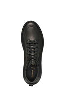 Geox Men's Black U Xtors B - Print.Lea + Smo.Lea Lace-Up Leather Sneakers | Derimod