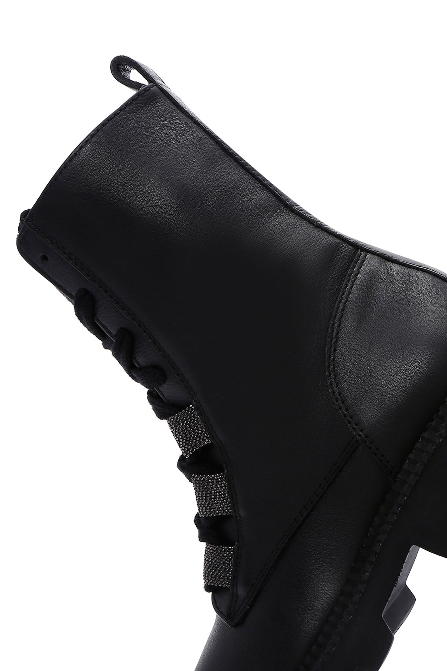 Women's Black Leather Zippered Boots
