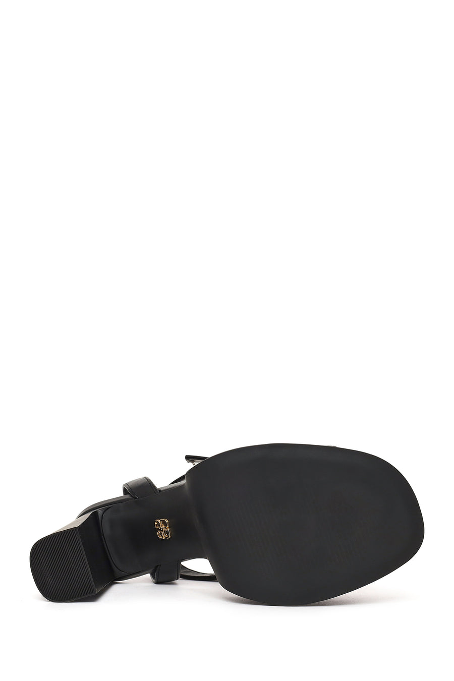 Woman Black Platform Thick High-Heeled Sandals