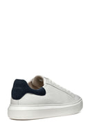 Geox Men's White Deiven Lace-up Leather Casual Sneaker | Derimod