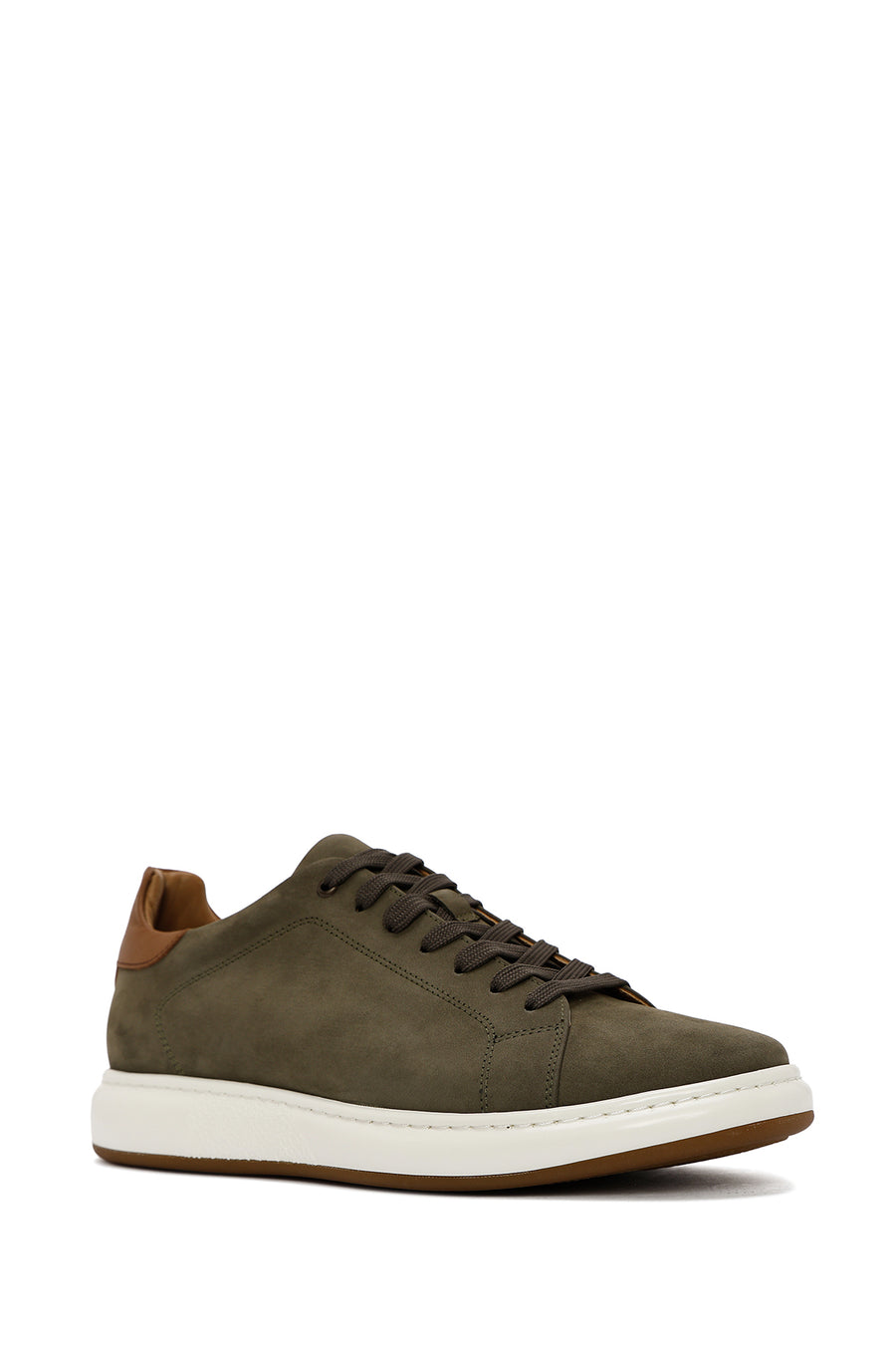 Erkek Yeşil Bağcıklı Nubuk Deri Sneaker